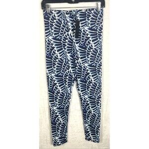 Ed Hardy Legging Pants Feather Wing Print Blues Size Medium NEW